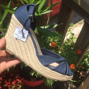 Blue jeans wedges